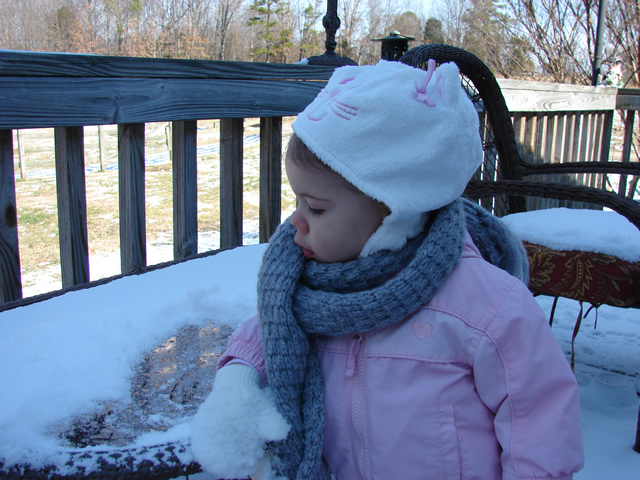 Valerie playing in the snow