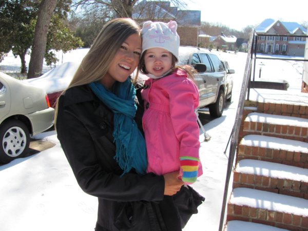 Valerie and Mommy playing in the snow